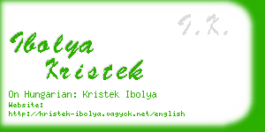 ibolya kristek business card